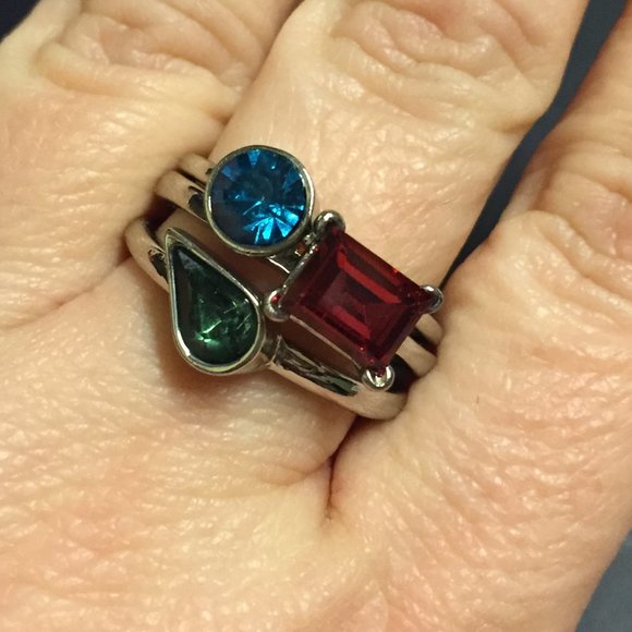 Lane Bryant 3 Stack Silver Rings 9 NWOT - Picture 1 of 2